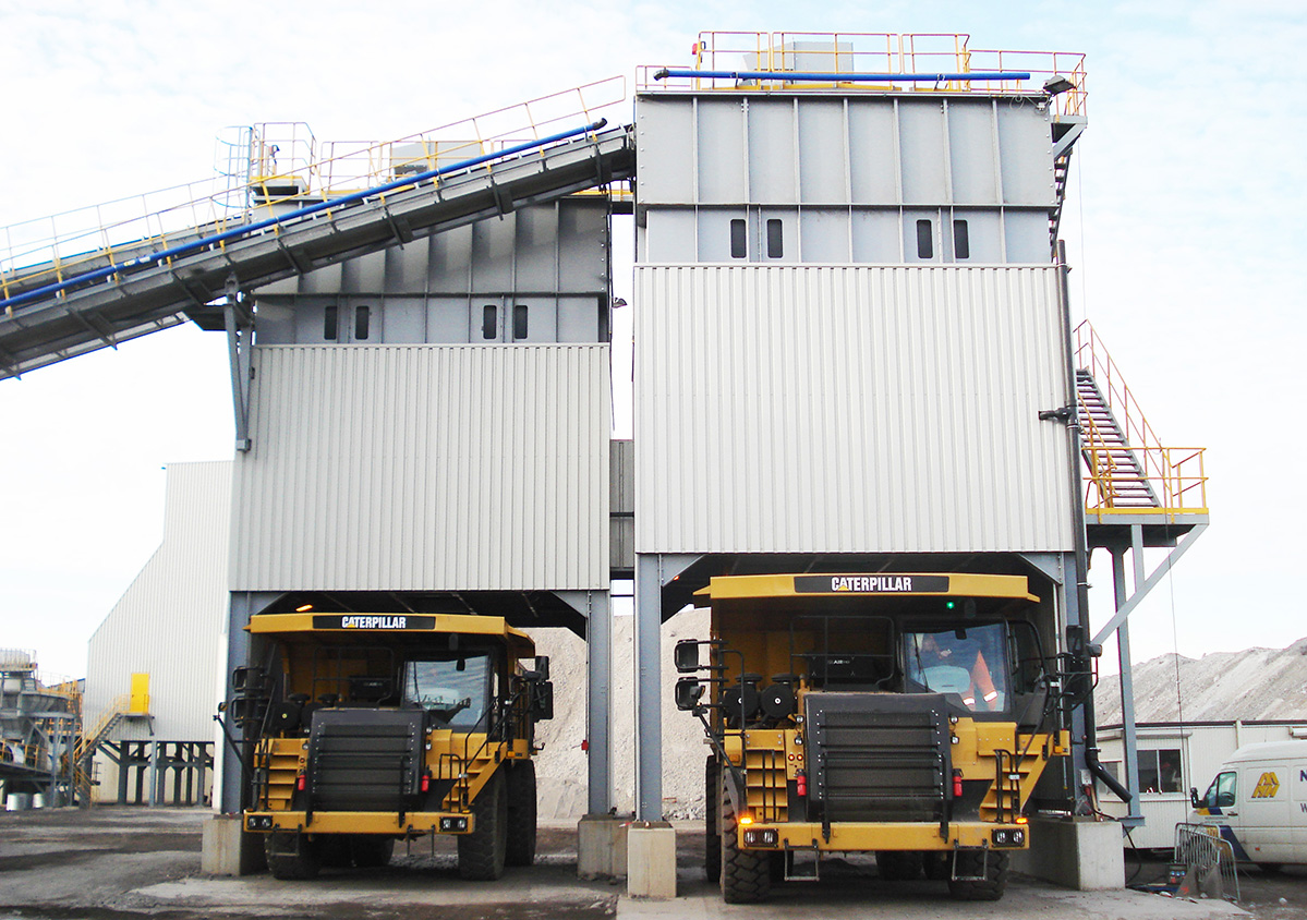 truck loader processing of bulk materials
